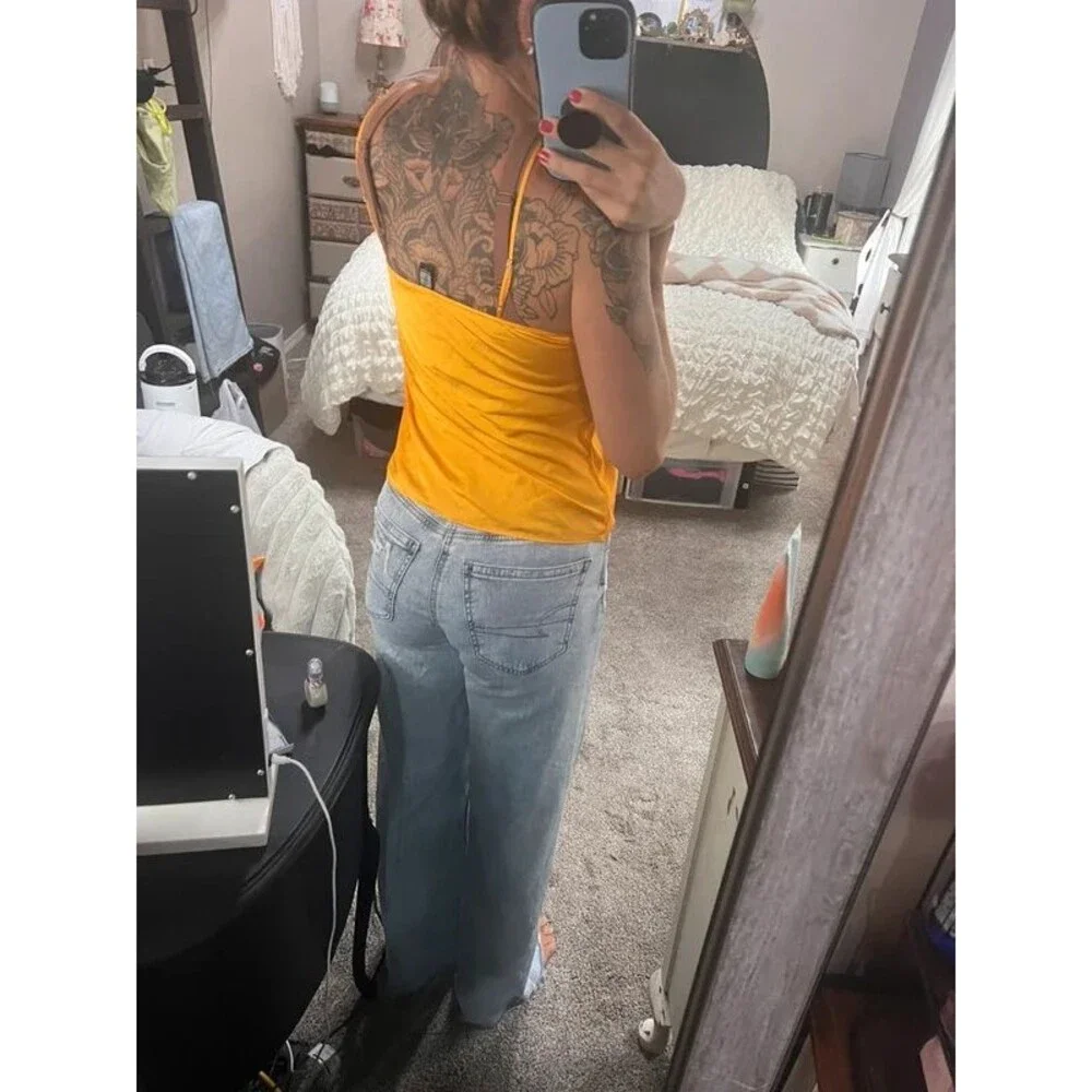 Express satin tank orange